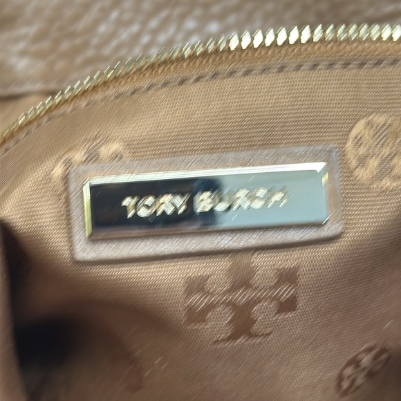 Tory Burch Britten Pebbled Leather Logo Backpack - Picture 6 of 8
